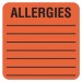 Tabbies TAB40560 Allergy Warning Labels, ALLERGIES, 2 x 2, Fluorescent Red, 500/Roll
