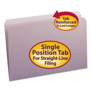 Smead SMD17410 Reinforced Top Tab Colored File Folders, Straight Tab, Legal Size, Lavender, 100/Box