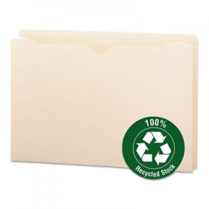 Smead SMD75607 100% Recycled Top Tab File Jackets, Legal, 2" Exp, Manila, 50/Box