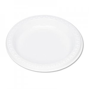 Tablemate TBL6644WH Plastic Dinnerware, Plates, 6" dia, White, 125/Pack