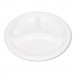 Tablemate TBL19644WH Plastic Dinnerware, Compartment Plates, 9" dia, White, 125/Pack