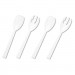 Tablemate W95PK4 Table Set Plastic Serving Forks & Spoons, White, 24 Forks, 24 Spoons per Pack