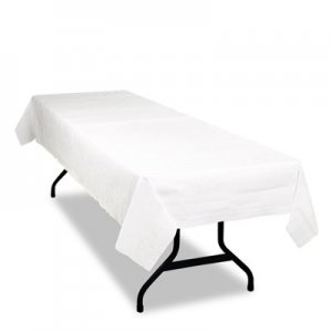 Tablemate PT549WH Table Set Poly Tissue Table Cover, 54 x 108, White, 6/Pack