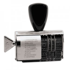 Identity Group USST2754 Rubber 11-Message Dial-A-Phrase Stamp, Dater, Conventional, 2 x 3/8