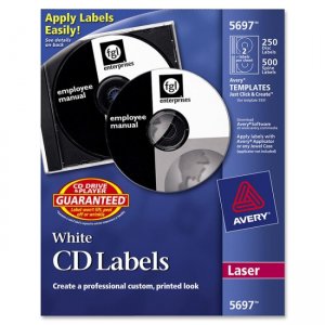 Avery Dennison 5697 CD/DVD and Jewel Case Spine Label