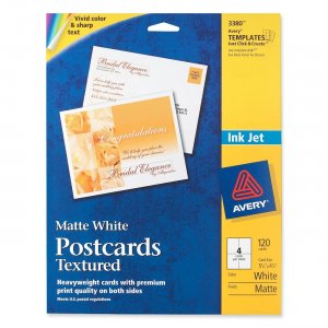 Avery 3380 Ink Jet Textured Postcards