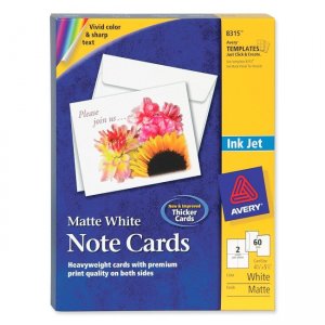 Avery Dennison 8315 Inkjet Matte Coated Note Card