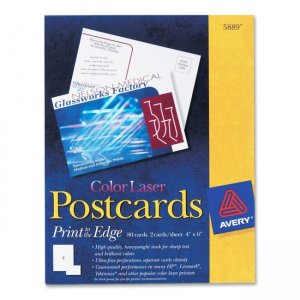 Avery Dennison 5889 Color Laser Print-to-the-Edge Postcards