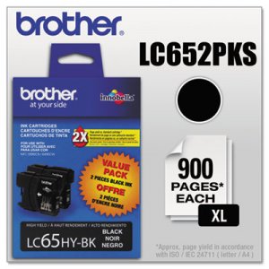 Brother LC652PKS LC652PKS Innobella High-Yield Ink, Black, 2/PK
