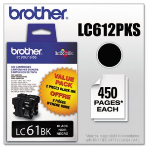 Brother LC612PKS LC612PKS Innobella Ink, Black, 2/PK