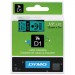 DYMO 45019 D1 High-Performance Polyester Removable Label Tape, 1/2" x 23 ft, Black on Green