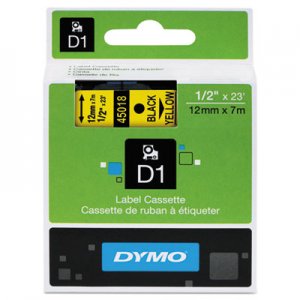 DYMO 45018 D1 High-Performance Polyester Removable Label Tape, 1/2" x 23 ft, Yellow