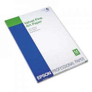 Epson EPSS041637 Velvet Fine Art Paper, 13 x 19, White, 20 Sheets/Pack