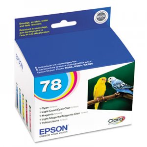 Epson EPST078920 T078920 (78) Claria Ink, Assorted, 5/PK