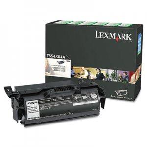 Lexmark LEXT654X04A T654X04A Extra High-Yield Toner, 36000 Page-Yield, Black