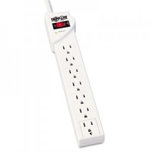 Tripp Lite TRPSTRIKER Protect It! Surge Protector, 7 Outlets, 6 ft Cord, 1080 Joules, Light Gray