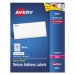Avery 5167 Easy Peel Return Address Labels, Laser, 1/2 x 1 3/4, White, 8000/Box