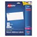 Avery 5267 Easy Peel Return Address Labels, Laser, 1/2 x 1 3/4, White, 2000/Pack
