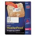 Avery 5523 WeatherProof Mailing Labels w/TrueBlock, Laser, White, 2 x 4, 500/Pack