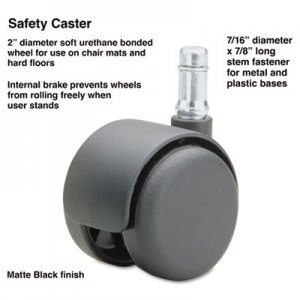 Master Caster 64334 Safety Casters,Standard Neck, Polyurethane, B Stem, 110 lbs./Caster, 5/Set