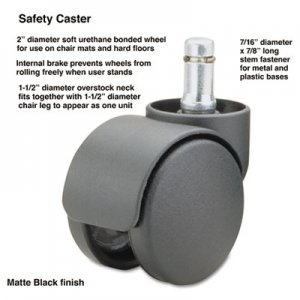Master Caster 64335 Safety Casters, Oversize Neck Polyurethane, B Stem, 110 lbs./Caster, 5/Set
