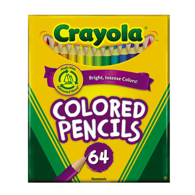 Crayola Colored Woodcase Pencil HB 3.3 Mm Assorted 64/pack Cyo683364 683364 for sale online 