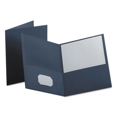 Oxford Twin-Pocket Folder Embossed Leather Grain Paper Orange 25/Box 57510 