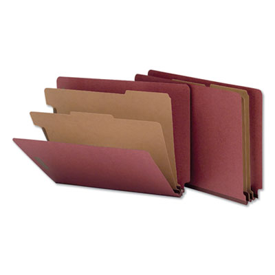 Red 15034 Letter Size 4-Part Pressboard 10 per Box ACCO Classification Folders with Fasteners 