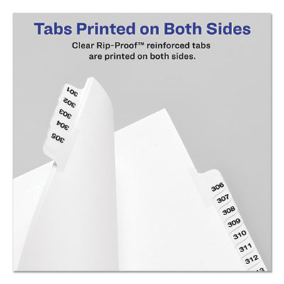 White 25/Pack Letter Avery-Style Preprinted Legal Side Tab Divider Exhibit M 