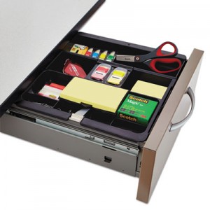 Rubbermaid Hanging Desk Drawer Organizer Plastic Black 11916ROS 